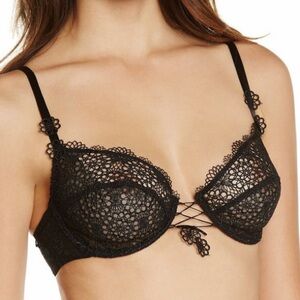 Lejaby BROWN Lace Unlined Bra Underwire Women’s 34B